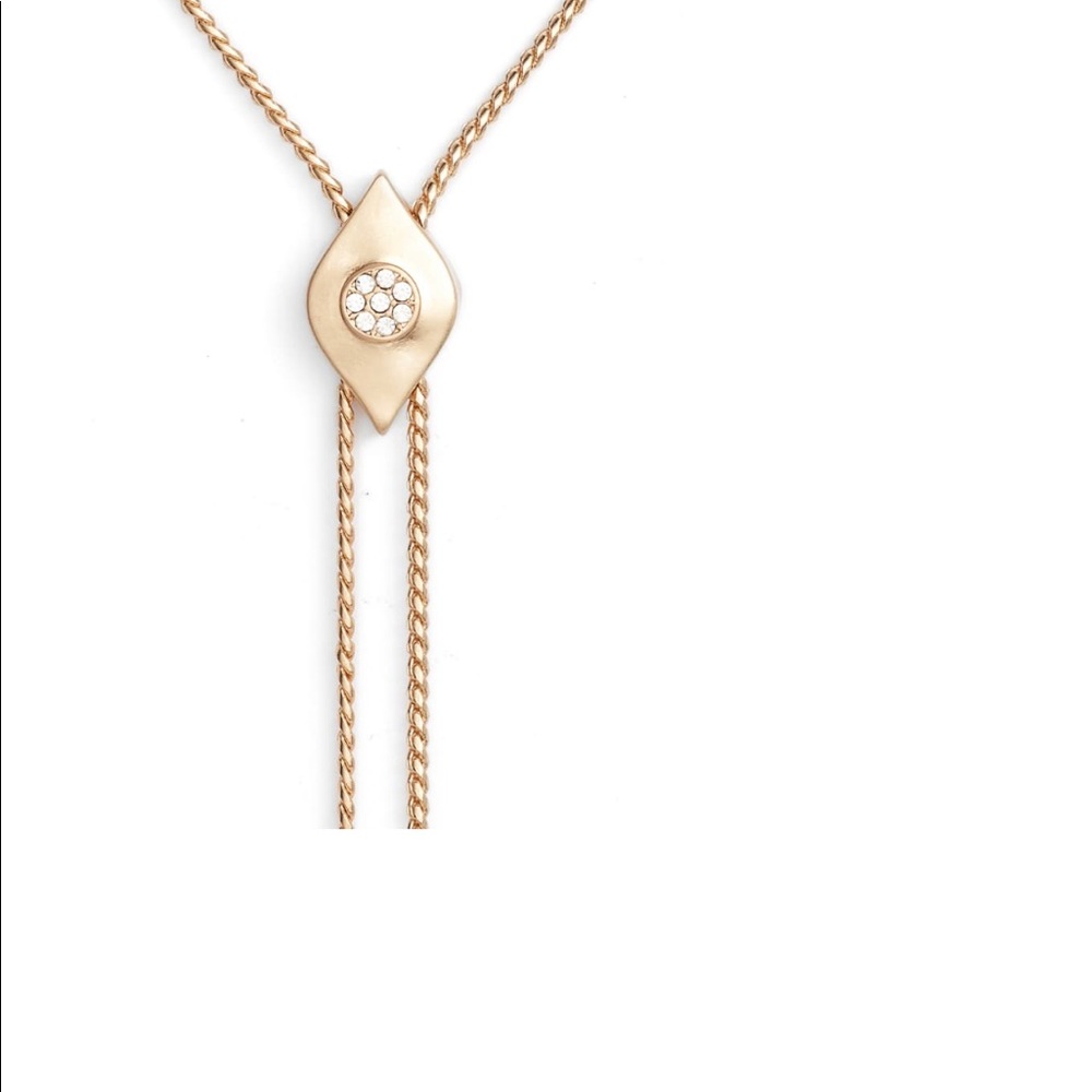 Treasure & Bond Marquise Slide Bolo Necklace Gold